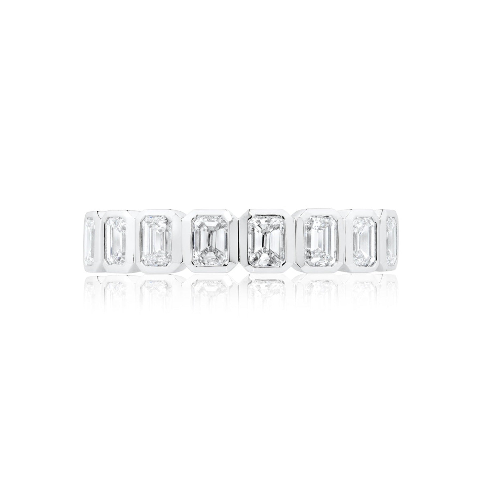 Emerald Bezel 8 Diamond Ring | 18ct White Gold